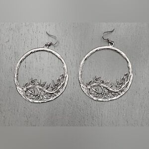 Skova Rare Soul Silver Tree of Life Bohemian Wanderlust Hoop Earrings